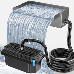 Déversoir de cascade 40 W 660 GPH avec kit de filtre pour bassin 