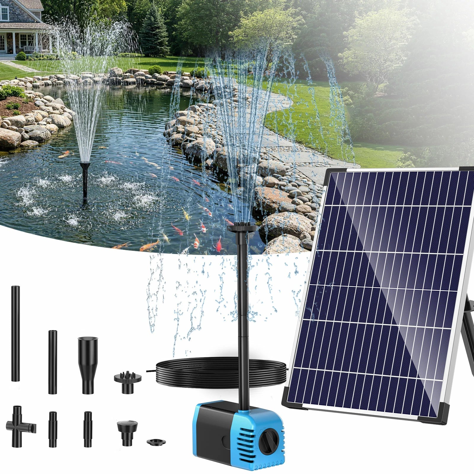 Pompe solaire pour fontaine à eau 12 W 160 GPH 