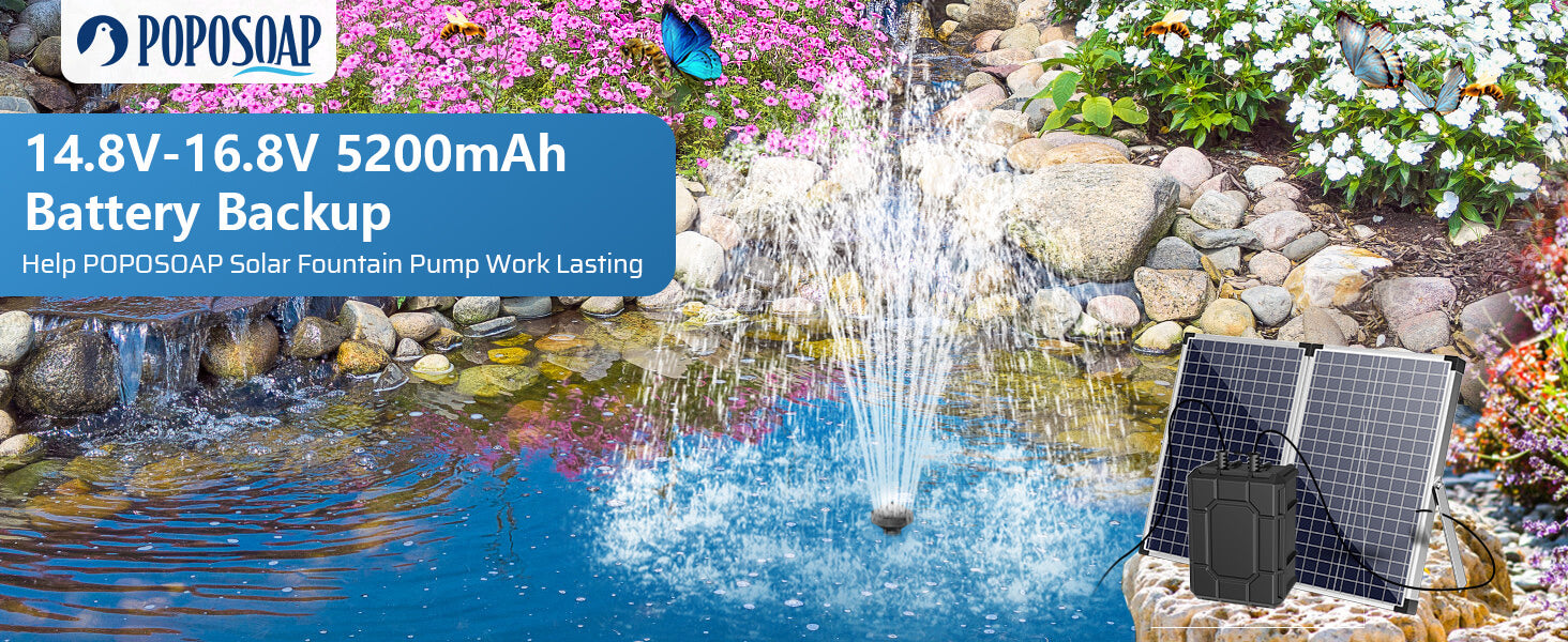 5200mAh Battery Backup for 55W/70W/75W Solar Fountain Pump