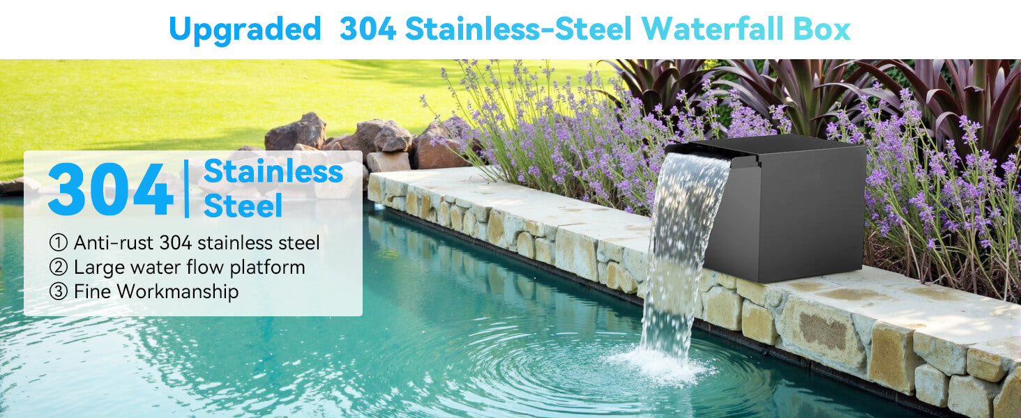Upgraded 304 Stainless-Steel Waterfall Box