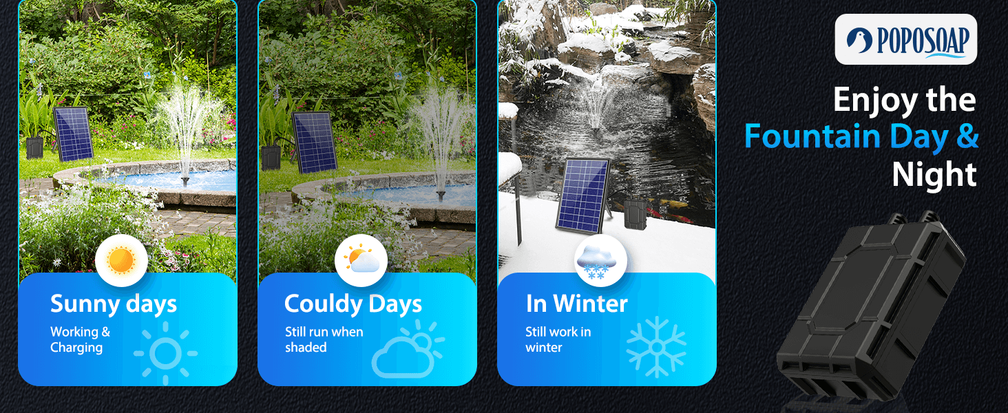 1800mAh Battery Backup for 6W/6.5W/8W Solar Fountain Pump