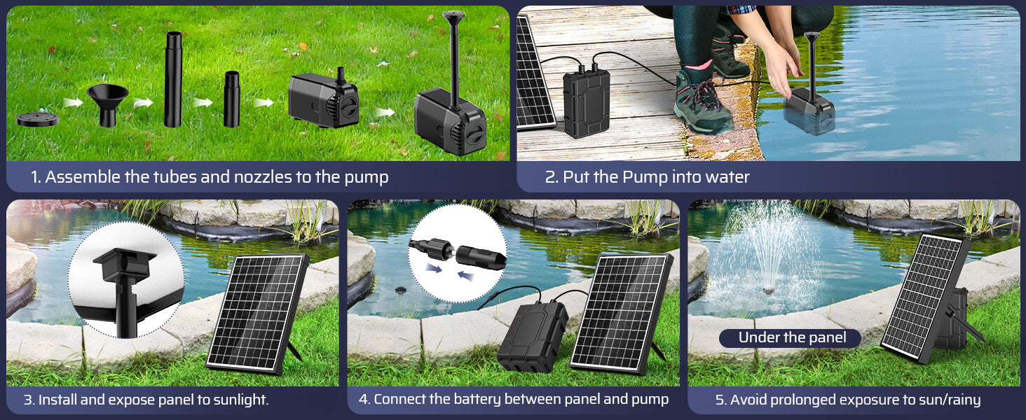 2200mAh Battery Backup for 10W/12W/20W Solar Fountain Pump