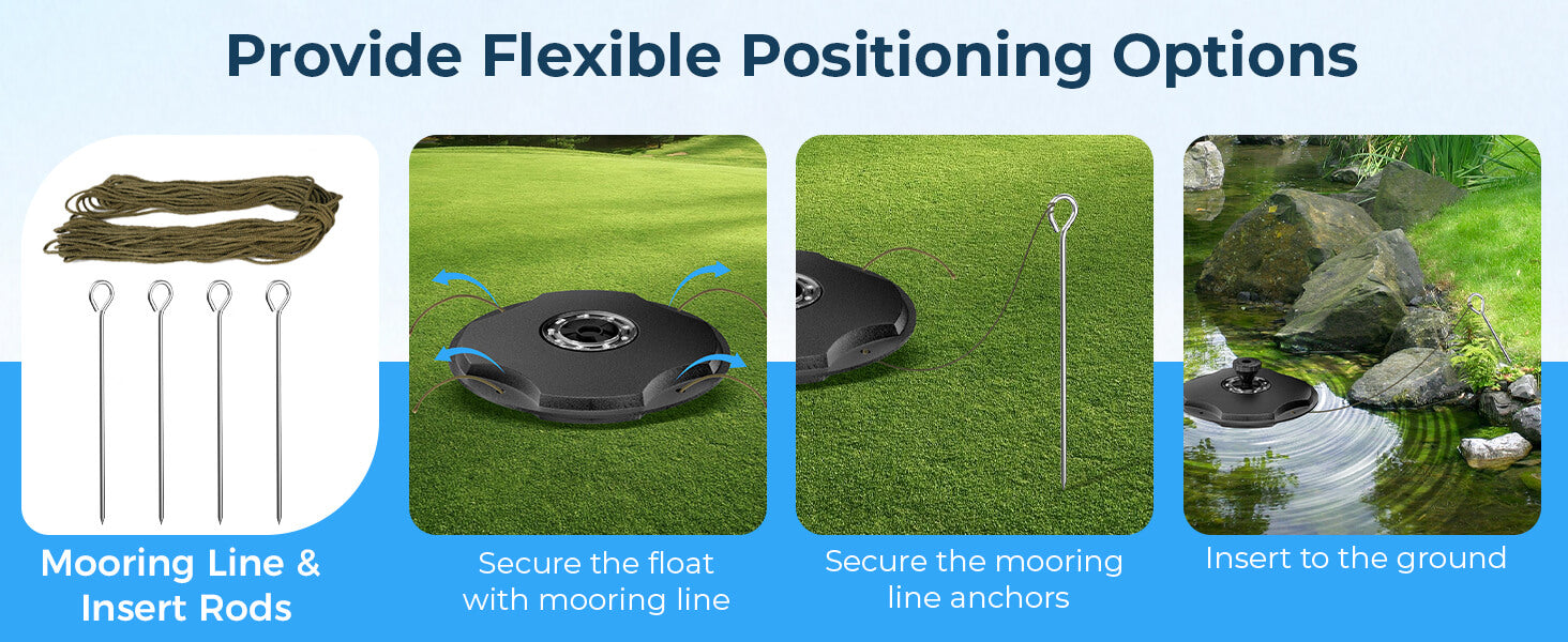 45W 660GPH Floating Fountain with LED Light