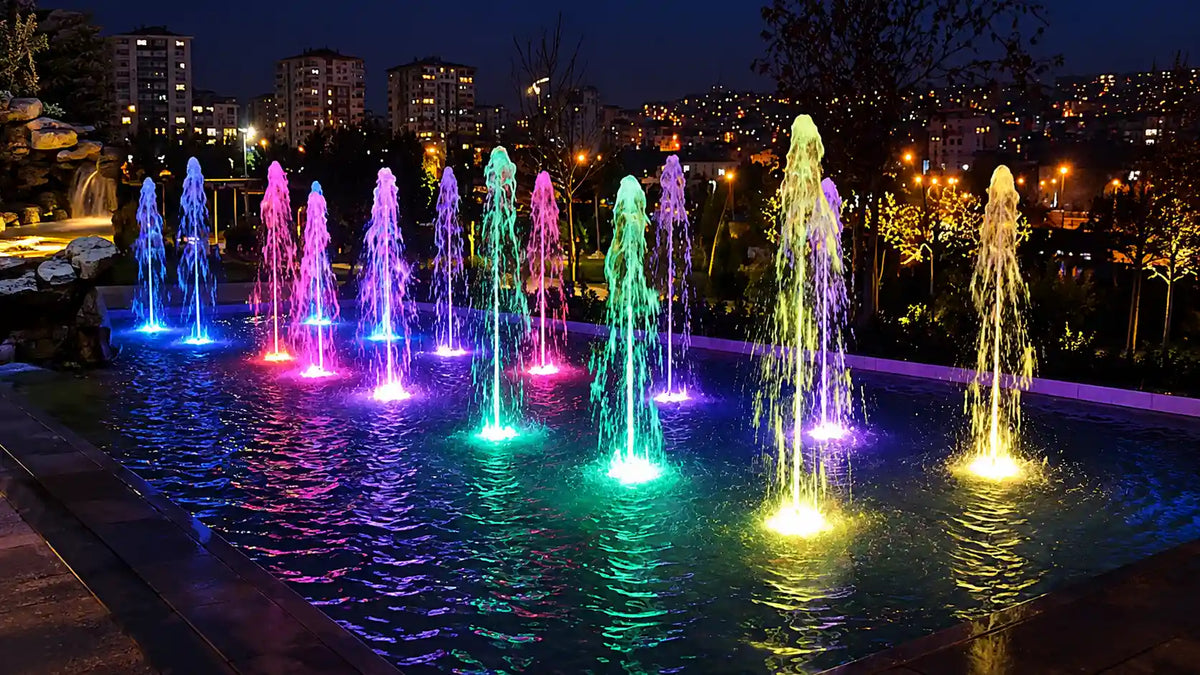 Éclairage LED pour bassin à carpes koï de fontaine