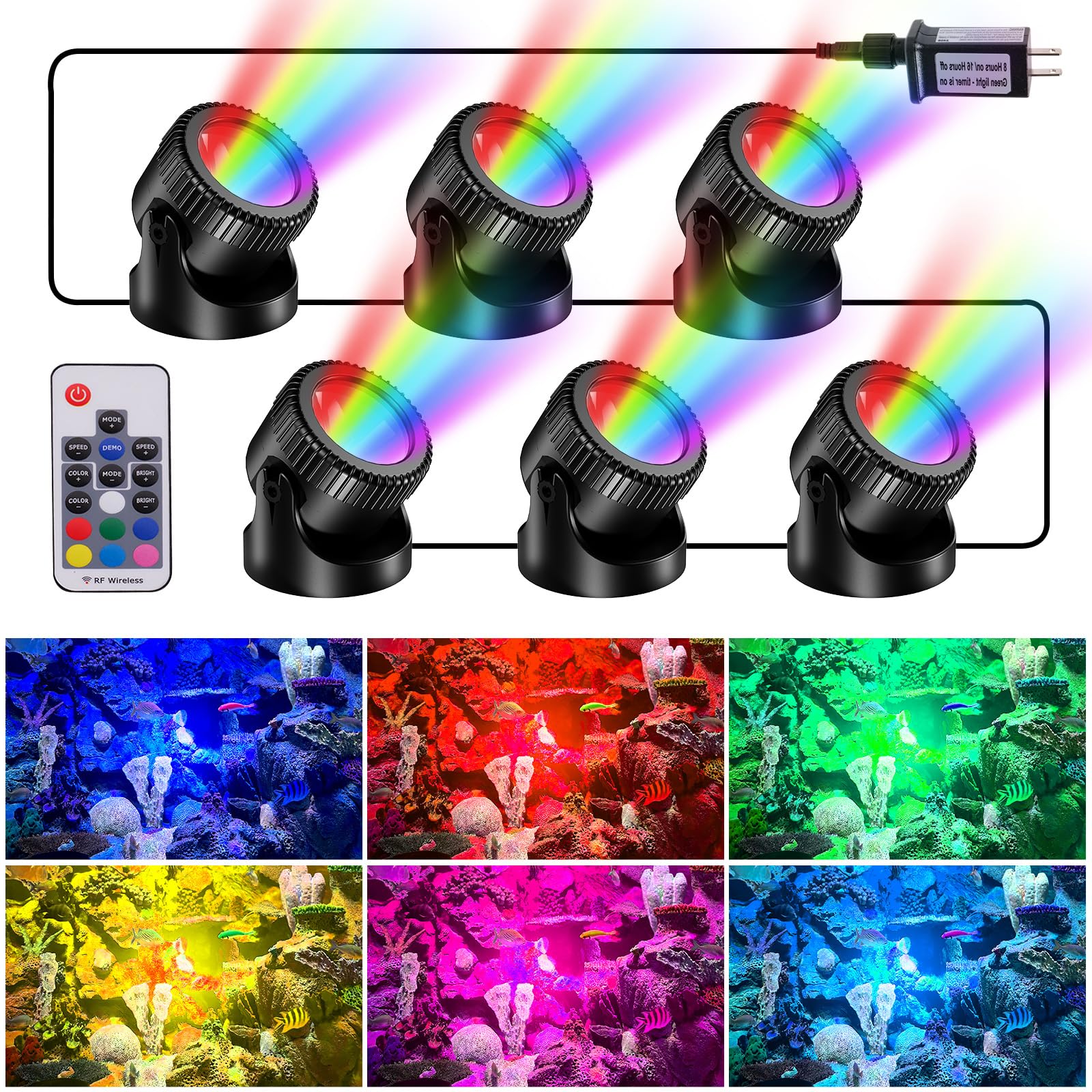 6′ x 6′ Pond Decor Kit | 3-in-1 Filter, Waterfall & Lights