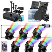 Ensemble de décoration pour bassin 6 pi x 6 pi | Filtre, cascade et éclairage 3 en 1