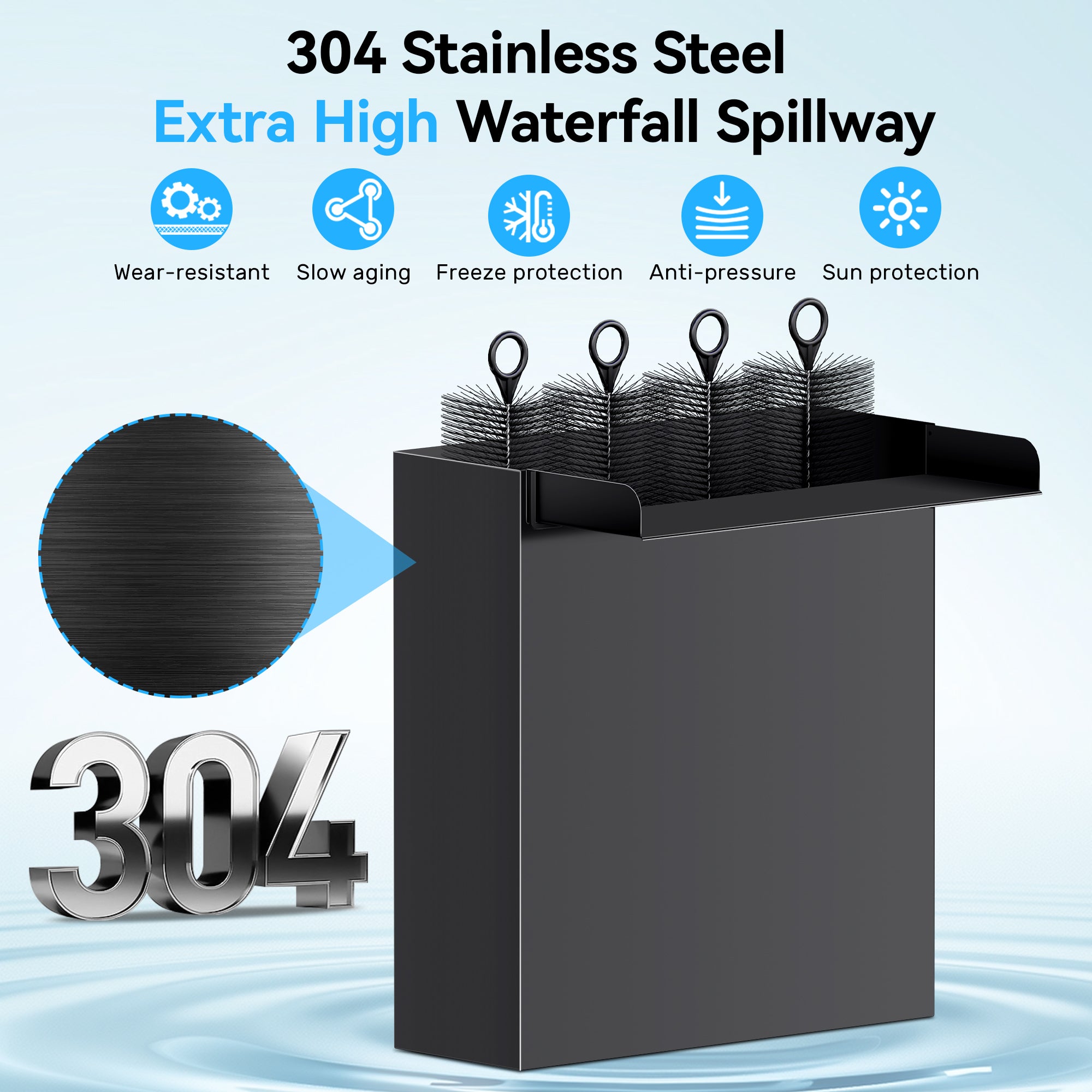 Kit cascade métallique AC 40 W 660 GPH 12" x 13,4" 