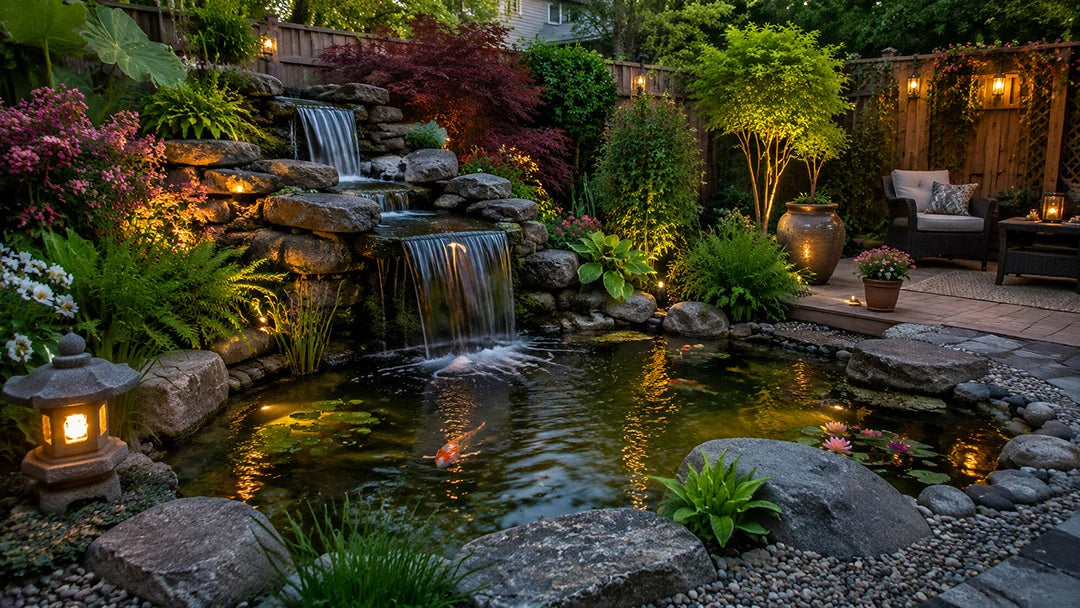 Evening water feature