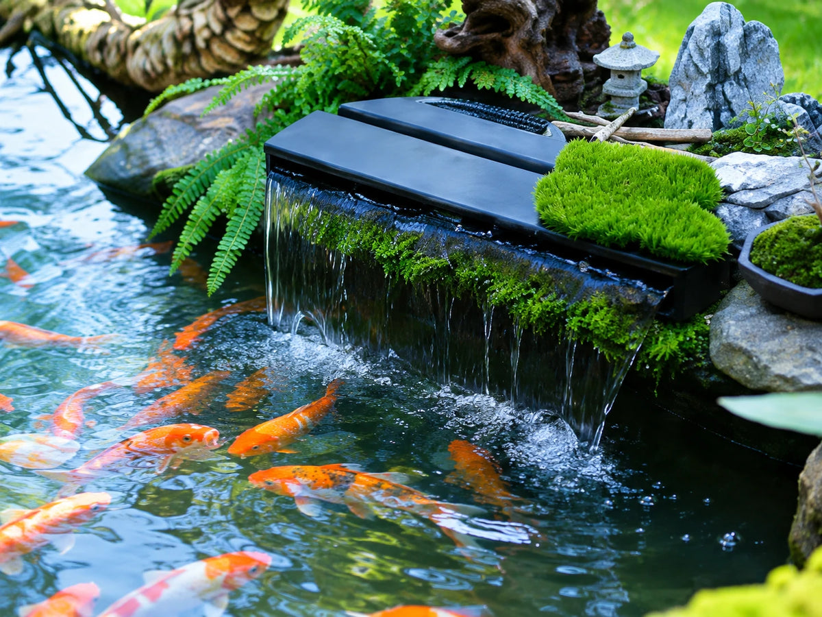 backyard pond waterfall fish pond