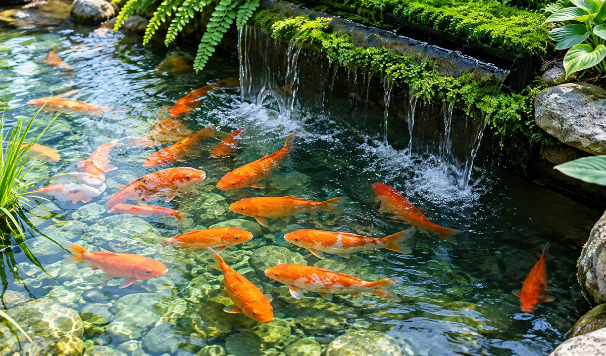 solar waterfall garden koi pond