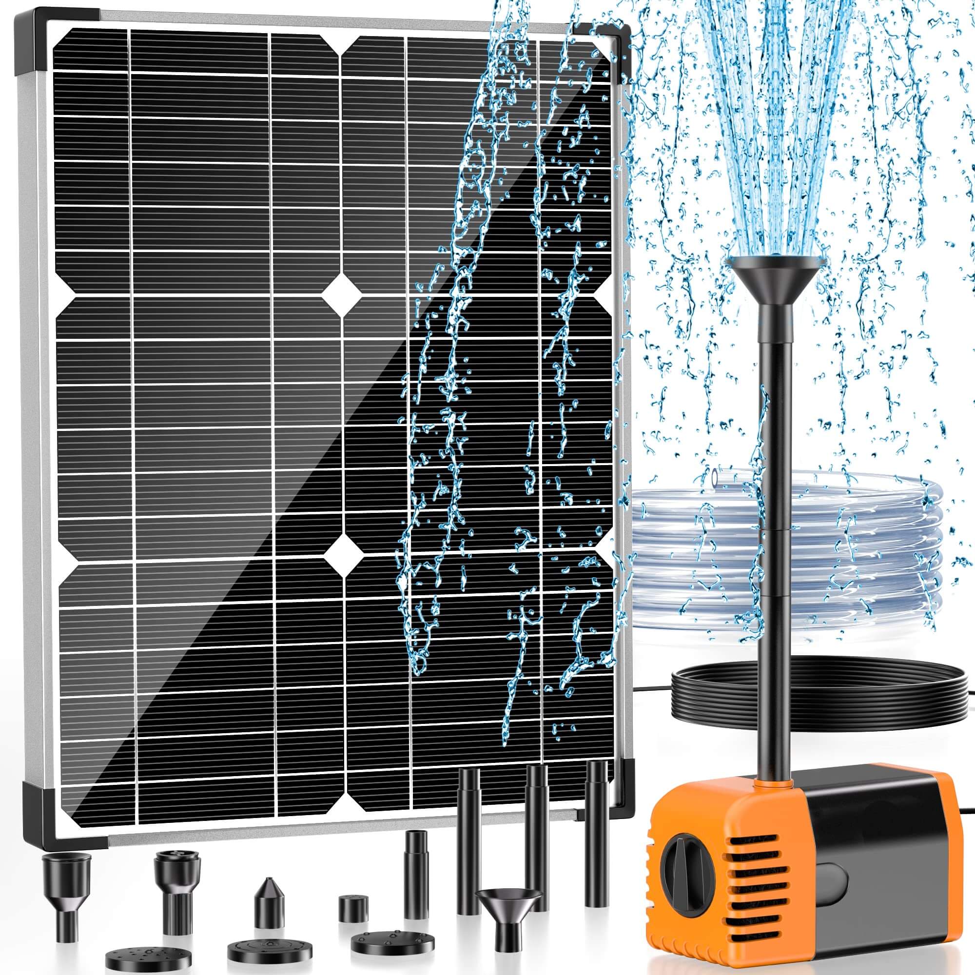 20W 280GPH Solar Water Fountain Pump (Orange)