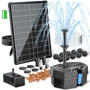 Kit de fontaine et filtre solaire pour bassin P3081D 8 W 80 GPH avec batterie de secours 3 000 mAh 