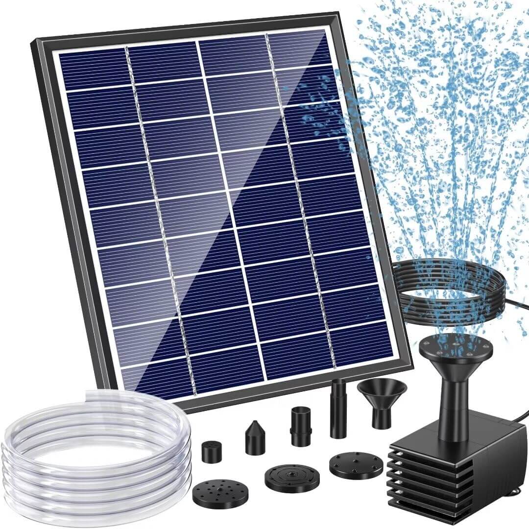 Pompe solaire pour fontaine et bain d'oiseaux 6W 80GPH 