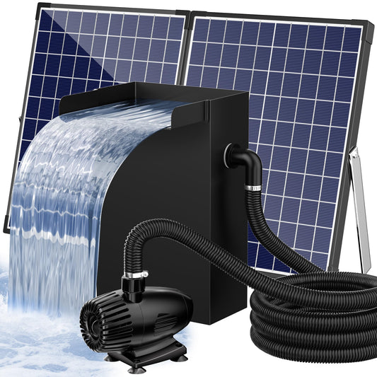 Panneau solaire 55 W 40 W 580 GPH 8"x13,4" Kit cascade métallique 