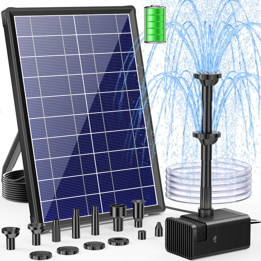 Pompe solaire flottante pour fontaine à eau 8 W 80 GPH avec batterie 3000 mAh 