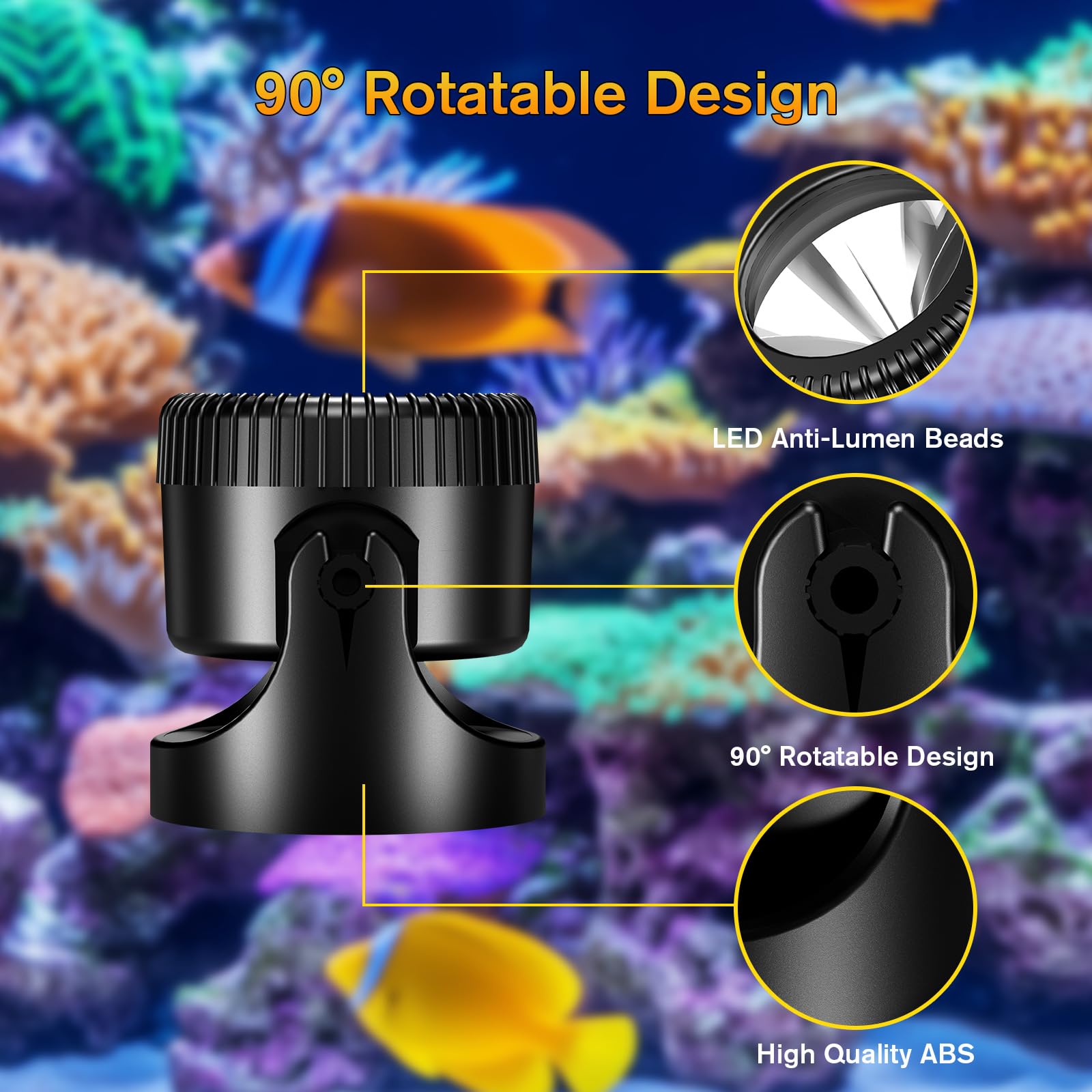 Lampes submersibles pour bassin à 4 têtes, blanc chaud, AC 