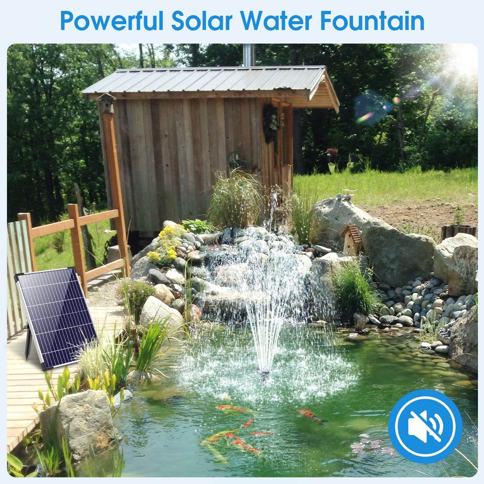 12W 160GPH Solar Water Fountain Pump - Black Pump