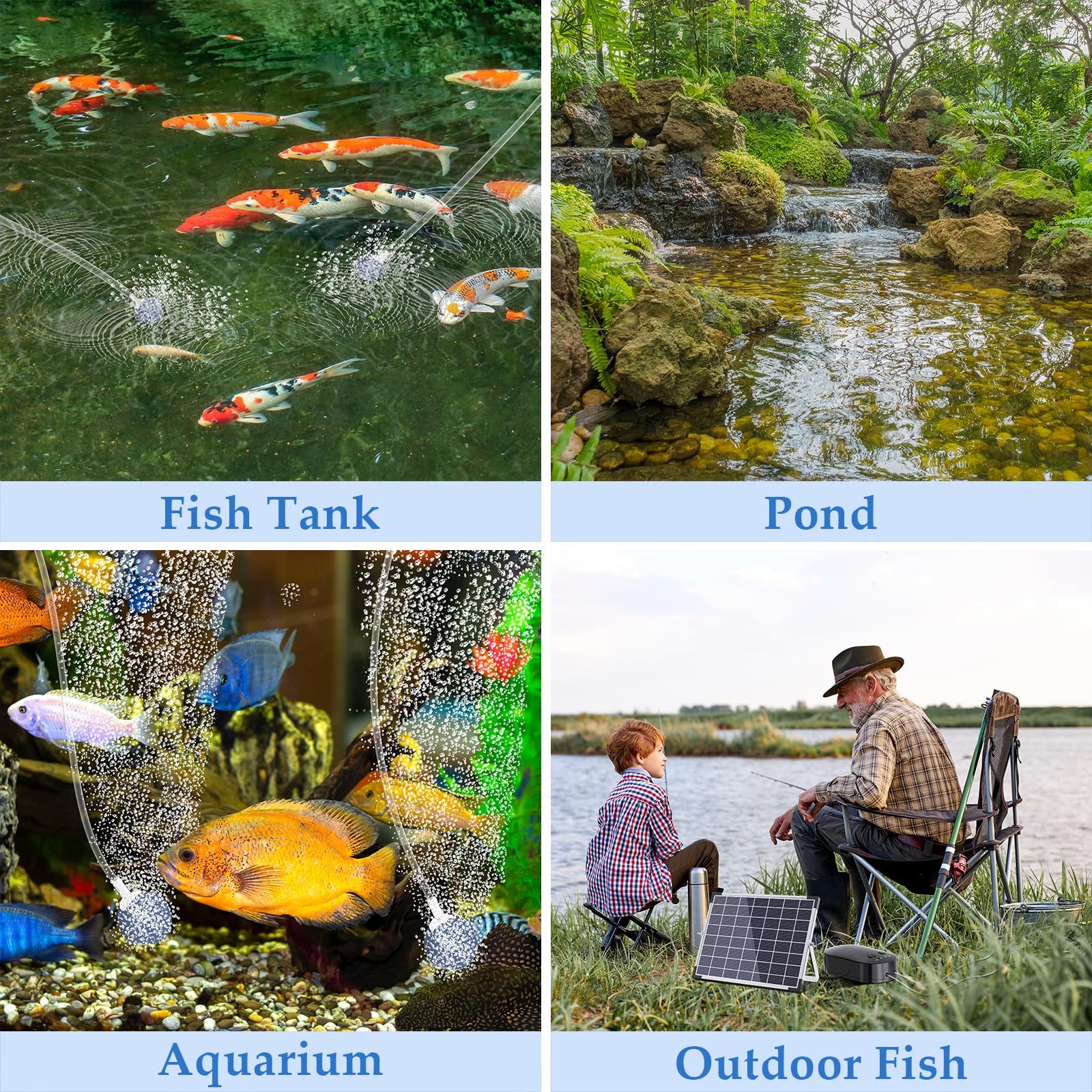 Aérateur de bassin solaire 15 W avec batterie 4 400 mAh 