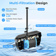 Kit de filtre et fontaine solaire pour bassin P3122 12 W 160 GPH 