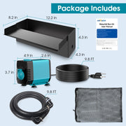 4′ x 4′ Pond Starter Kit | 5-in-1 Filter, Waterfall, Lights, Pond Liner & Underlayment