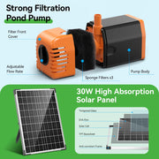 Kit de filtre et fontaine solaire pour bassin P3303 30 W 320 GPH 