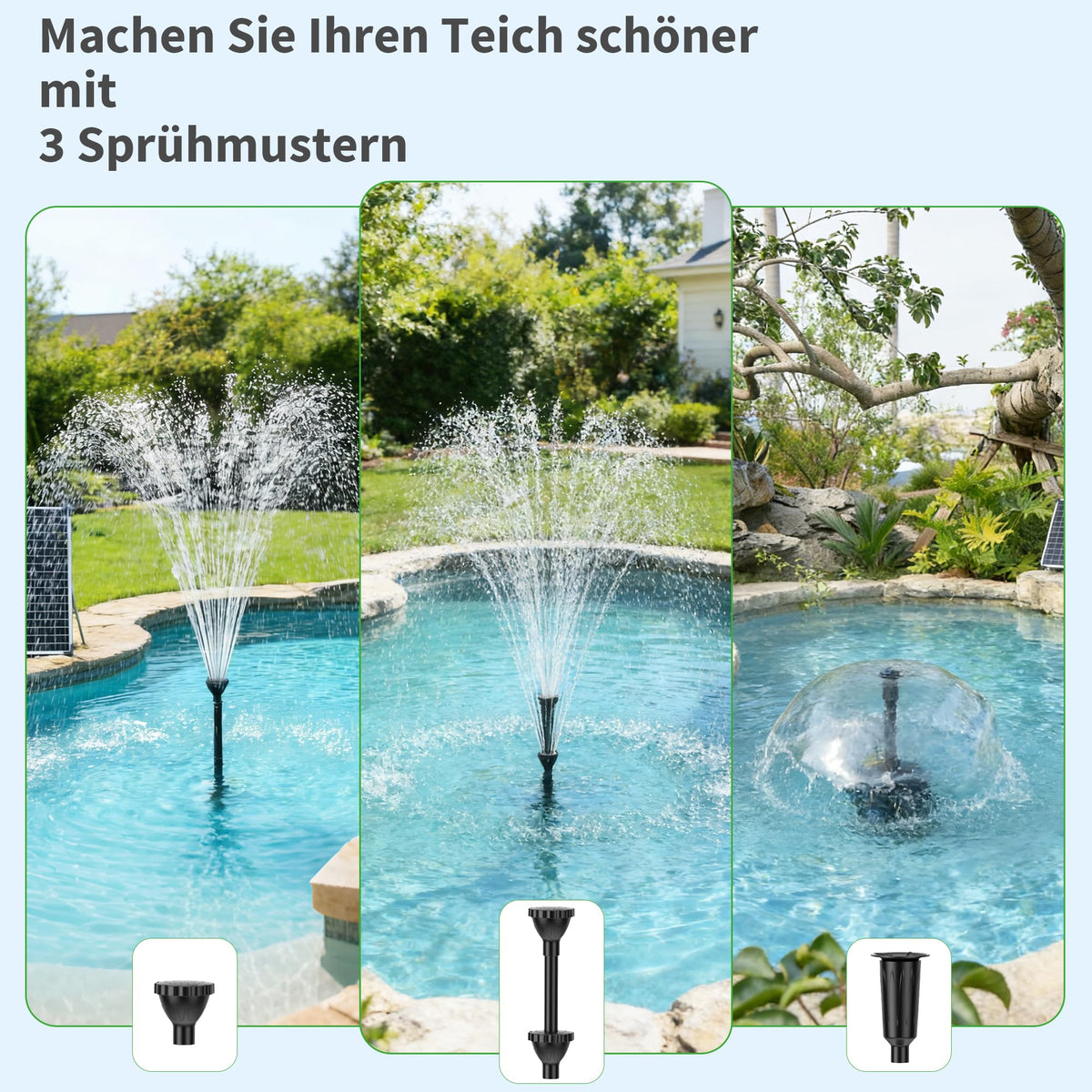 Pompe de fontaine solaire 120 W, 6000 l/h pour bassins de jardin, jardin aquatique