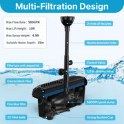 Kit de filtre et fontaine solaire pour bassin P3703 70 W 680 GPH 