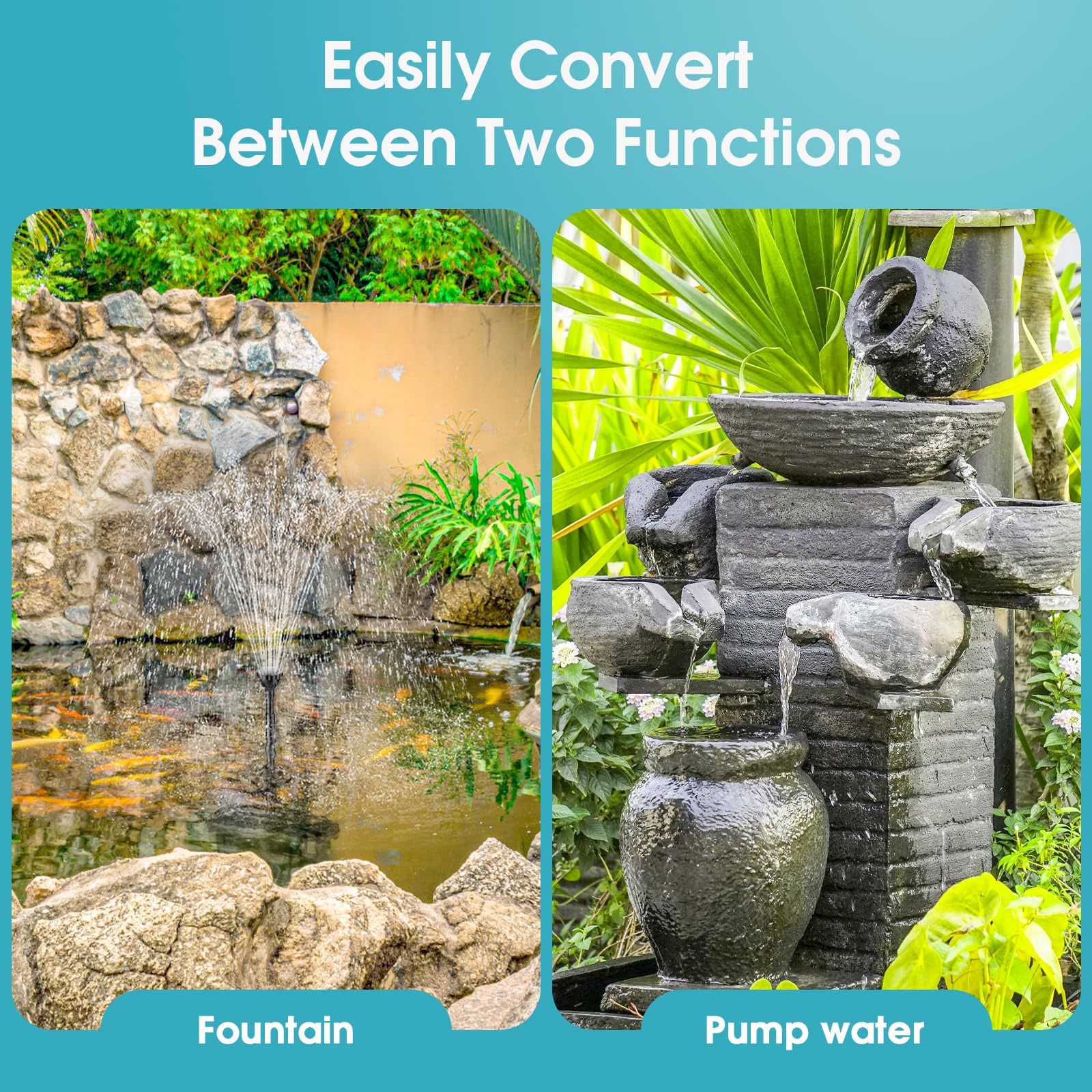 Fontaine filtrante pour bassin P2326D 40W 660GPH avec éclairage