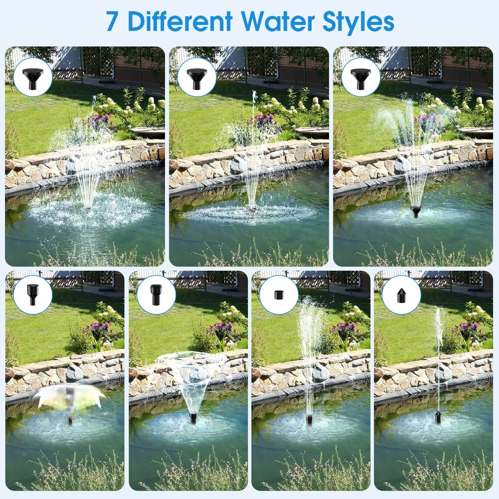 12W 160GPH Solar Water Fountain Pump - Black Pump