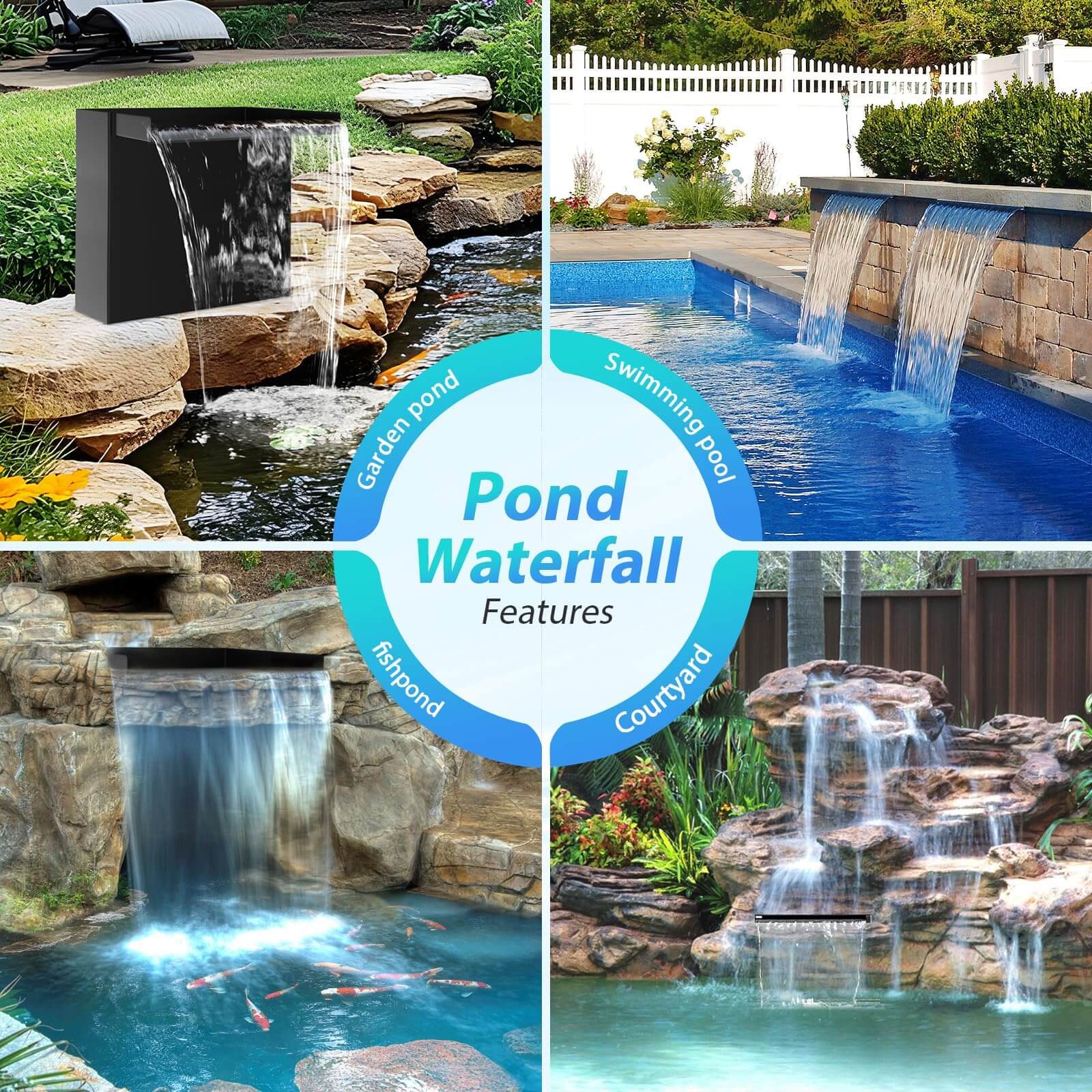 metal waterfall spillway,pond with waterfall kit,small waterfall kit
