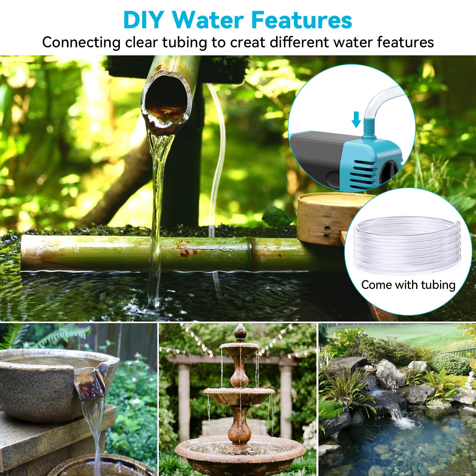 Pompe solaire pour fontaine à eau 50 W 360 GPH 