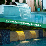 Kit cascade métallique avec LED, 80 W, 1 200 gal/h, 61 x 11 cm 