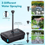 Kit de filtre et fontaine solaire pour bassin P35539 55 W 580 GPH 