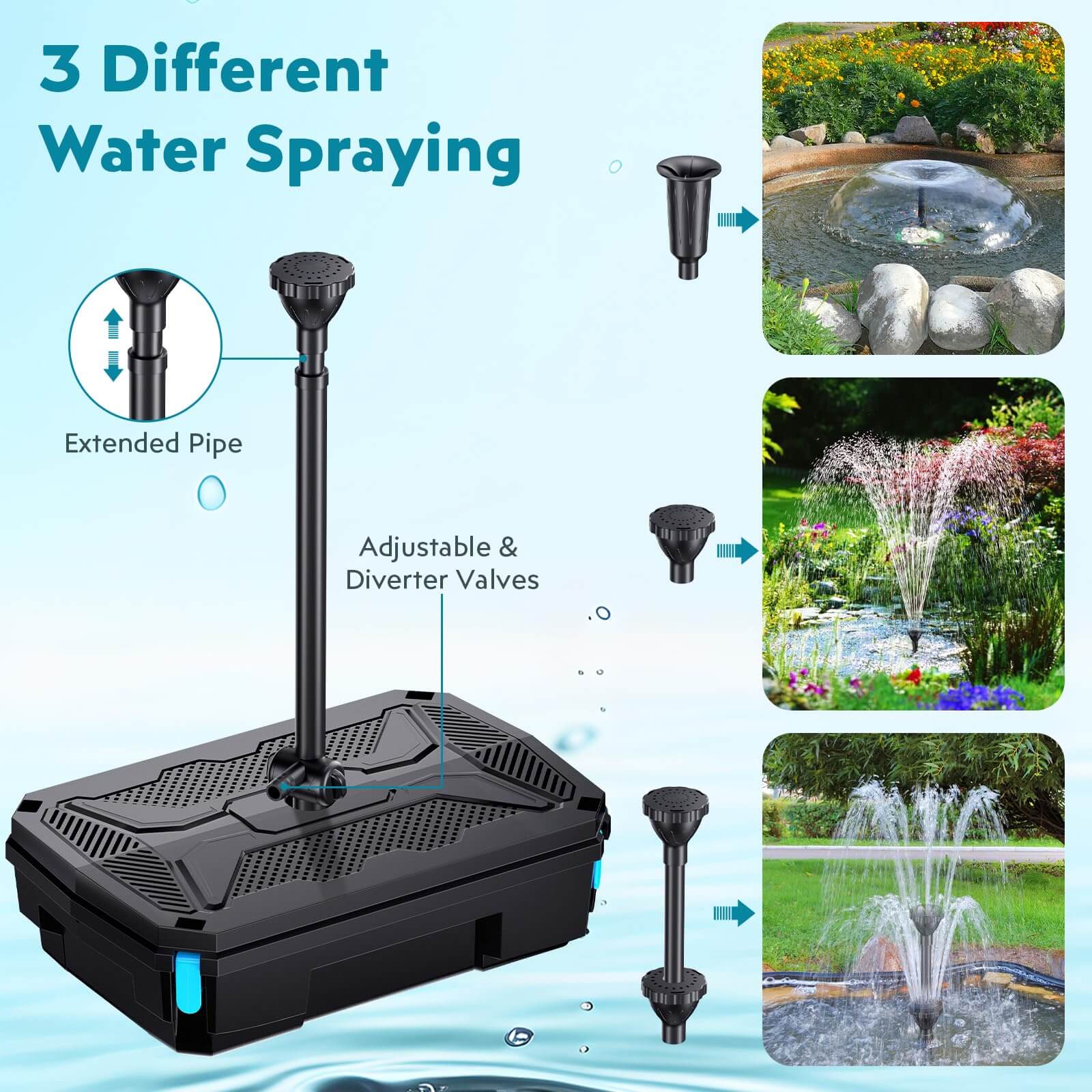 P37039 70W 680GPH Solar Pond Filter Fountain