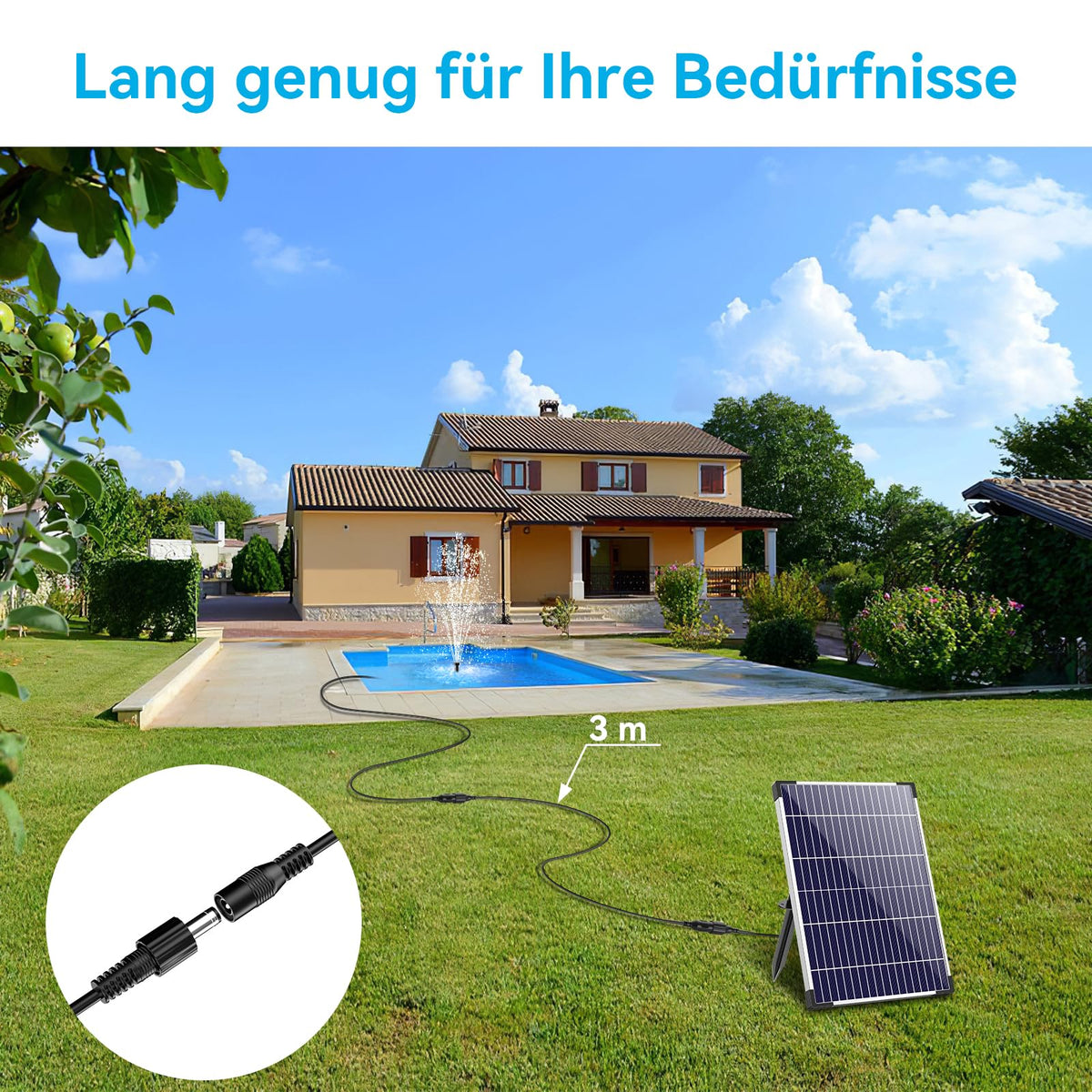 POPOSOAP Rallonge de 3 m pour fontaine solaire