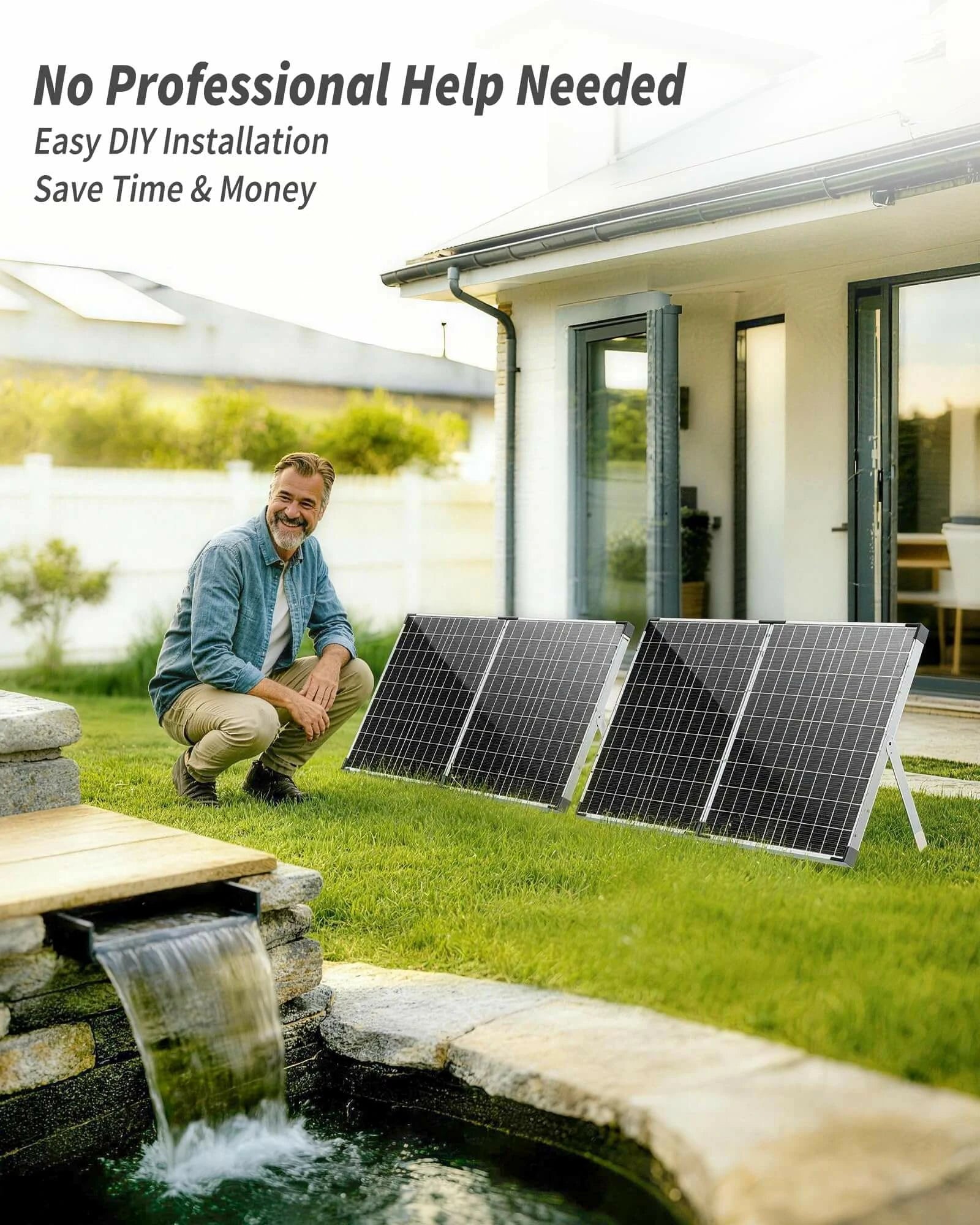 P512X 120W 1600GPH Solar Waterfall Pump with 12.6"x15" Spillway