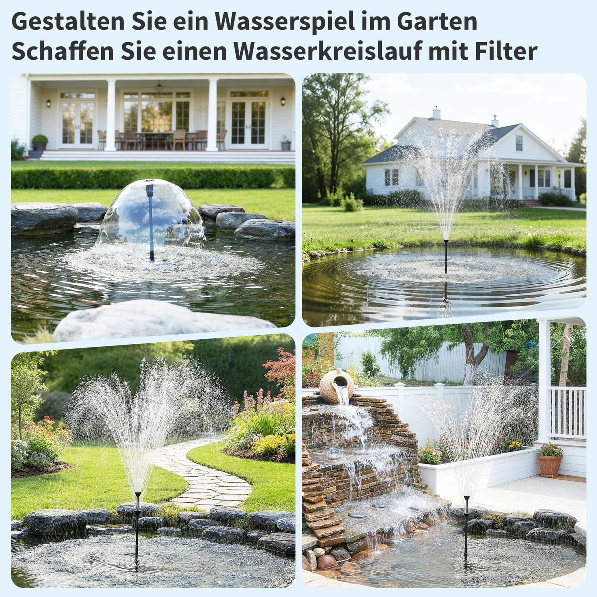 Filtre de bassin 4500 l/h avec clarificateur UV 12 W pour bassins extérieurs