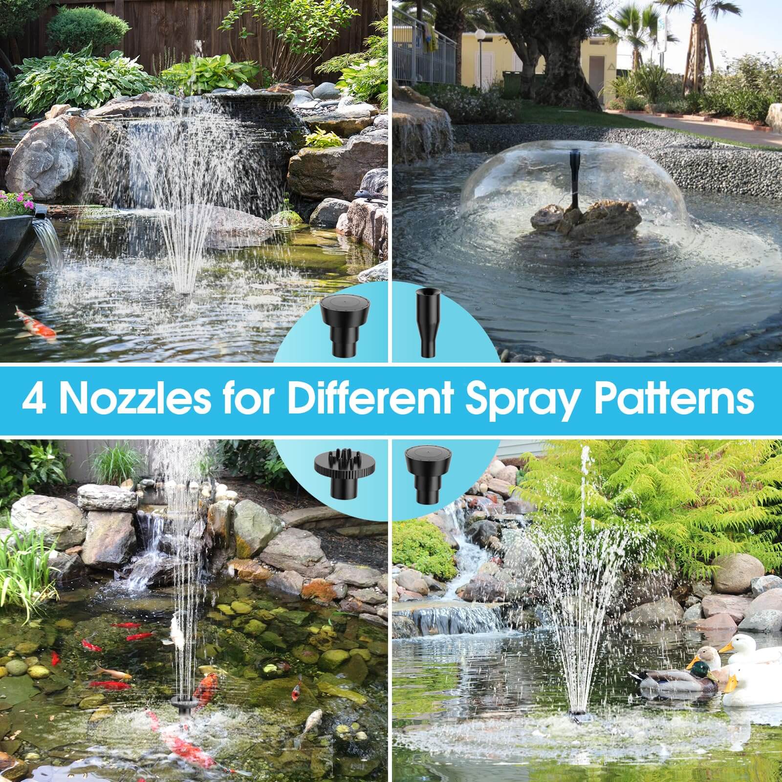 P3403 40W 480GPH Solar Pond Filter Fountain