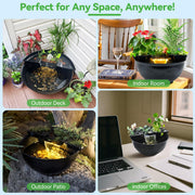 Mini bassin de jardin aquatique avec cascade et éclairage LED 