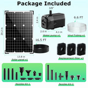 Pompe solaire pour fontaine à eau 45 W 340 GPH 