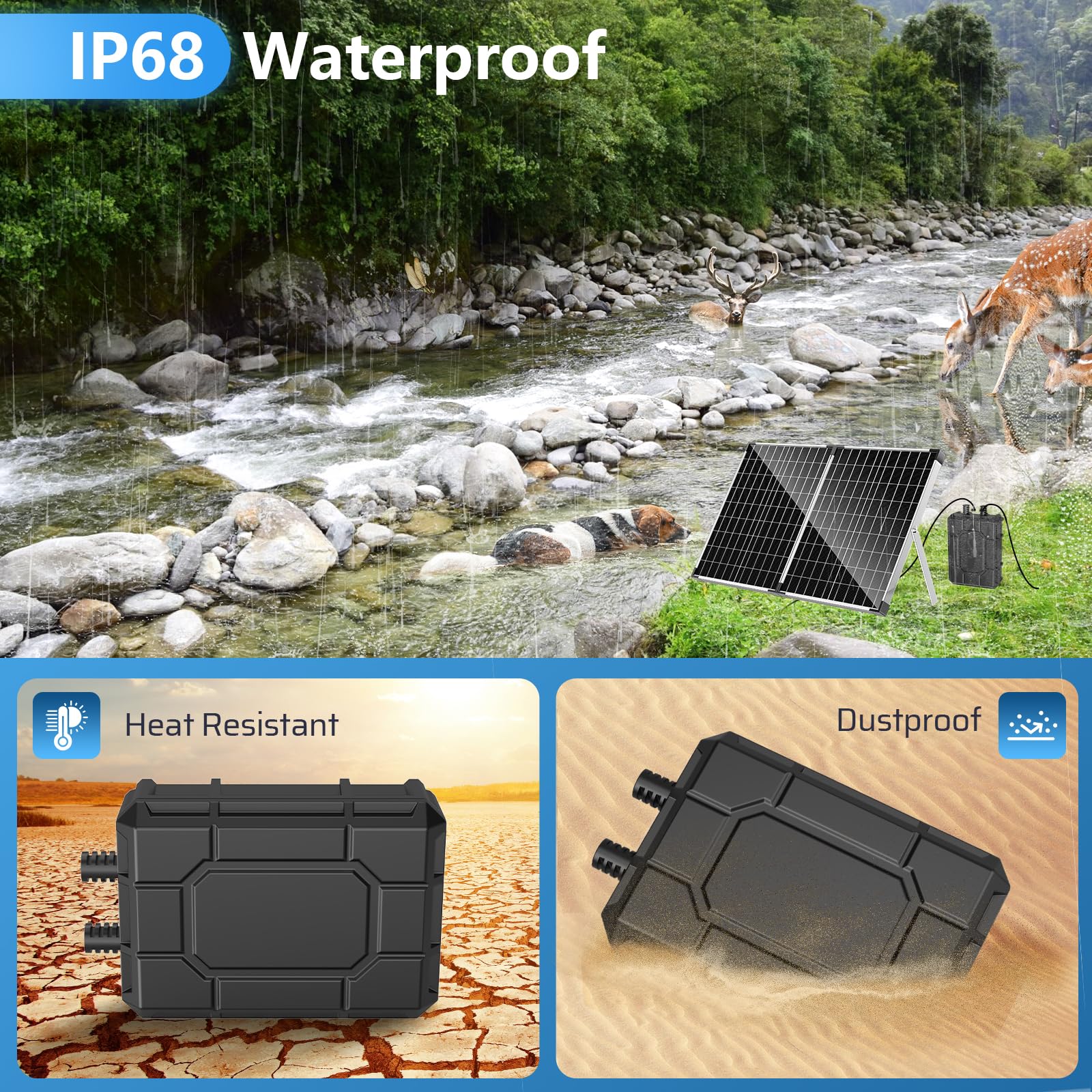 Batterie de secours 4400 mAh pour pompe de fontaine solaire 45 W/50 W/55 W 