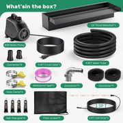 Kit cascade métallique avec LED, 80 W, 1 200 gal/h, 61 x 11 cm 