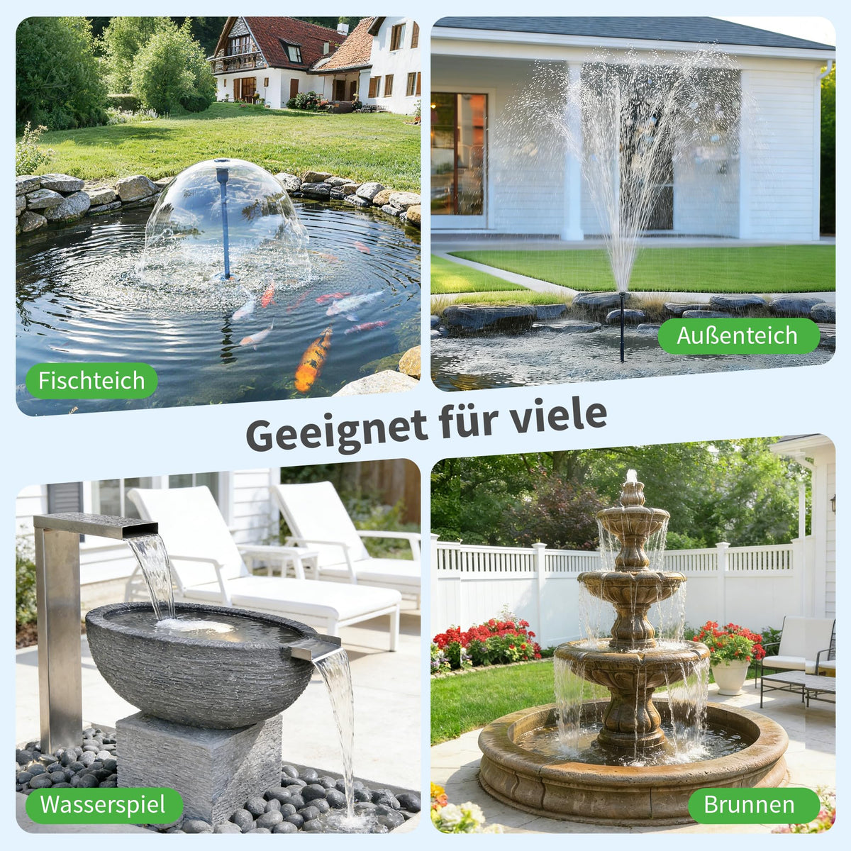Pompe de fontaine solaire 120 W, 6000 l/h pour bassins de jardin, jardin aquatique