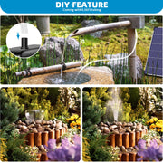 Pompe solaire pour fontaine à eau 12 W 160 GPH - Pompe noire 