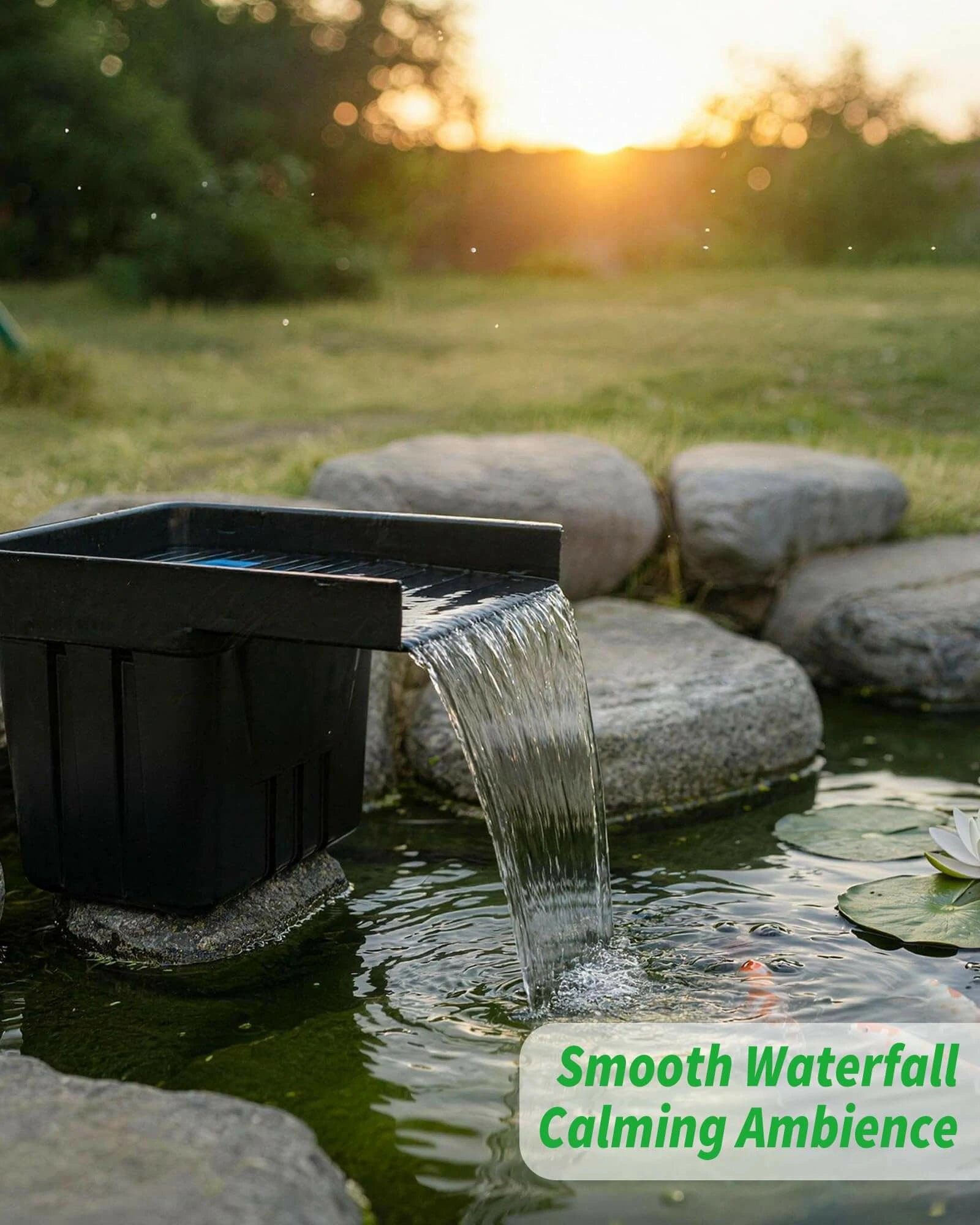 P512X 120W 1600GPH Solar Waterfall Pump with 12.6"x15" Spillway