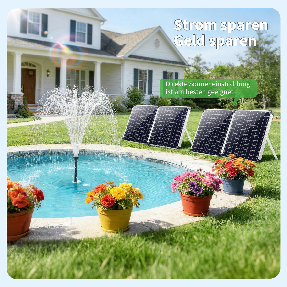Pompe de fontaine solaire 120 W, 6000 l/h pour bassins de jardin, jardin aquatique