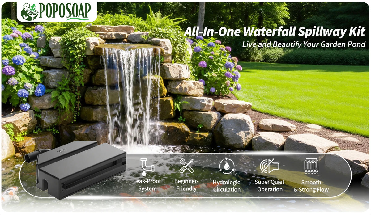 1200GPH Backyard Pond Waterfall Kit with Spillway