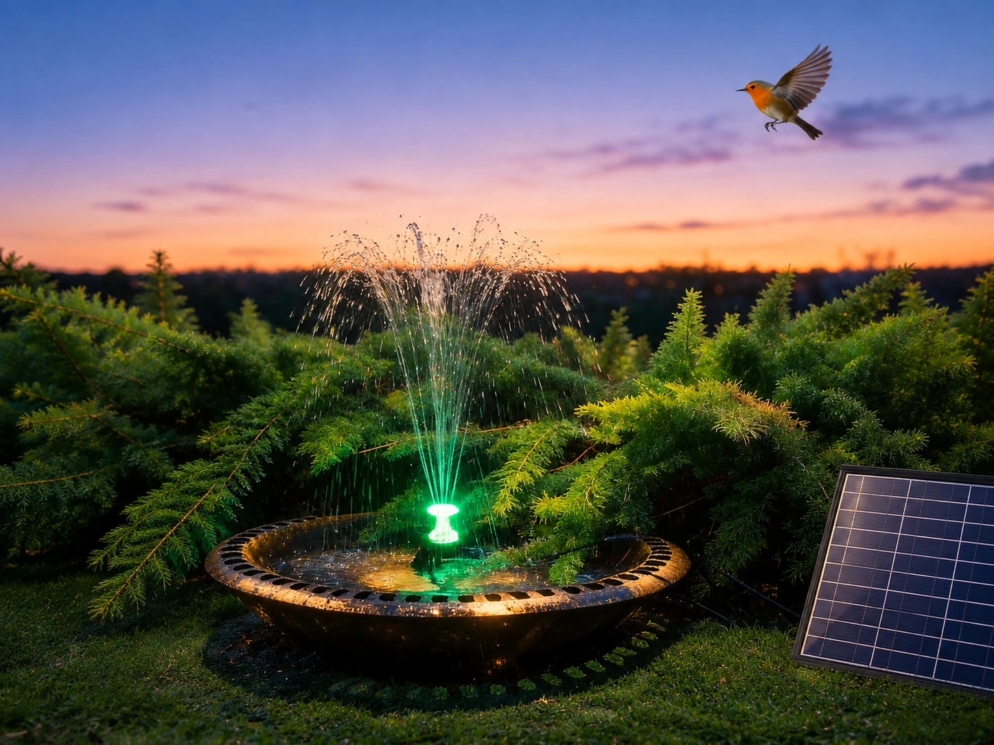 solar waterfall garden water feature