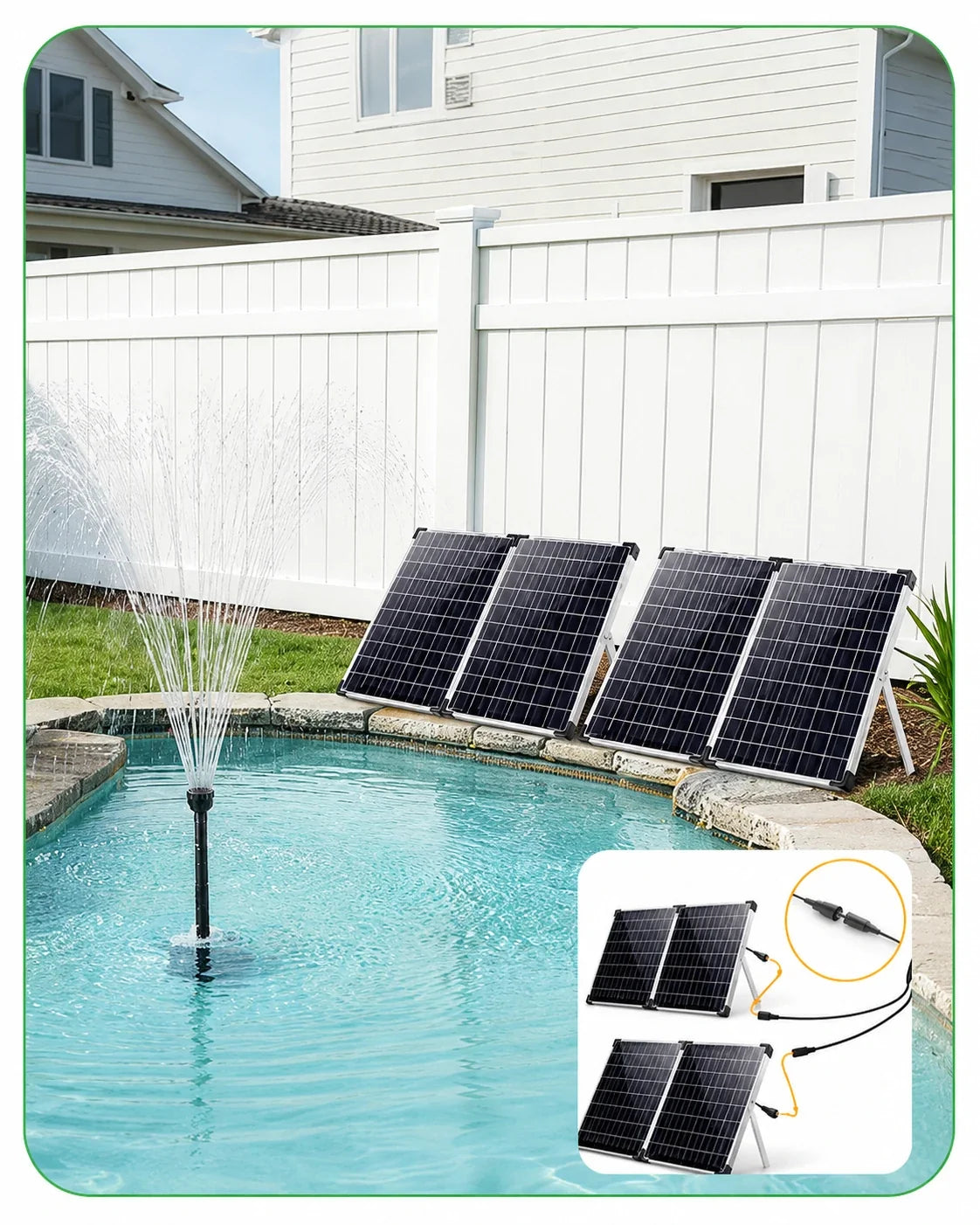 solar pond fountain panel connet