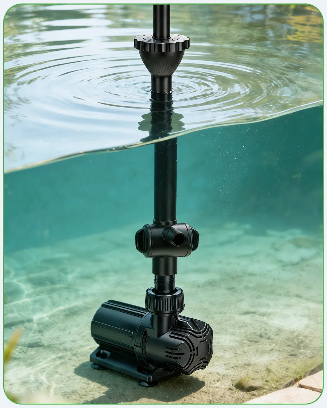 solar pond fountain pump in water